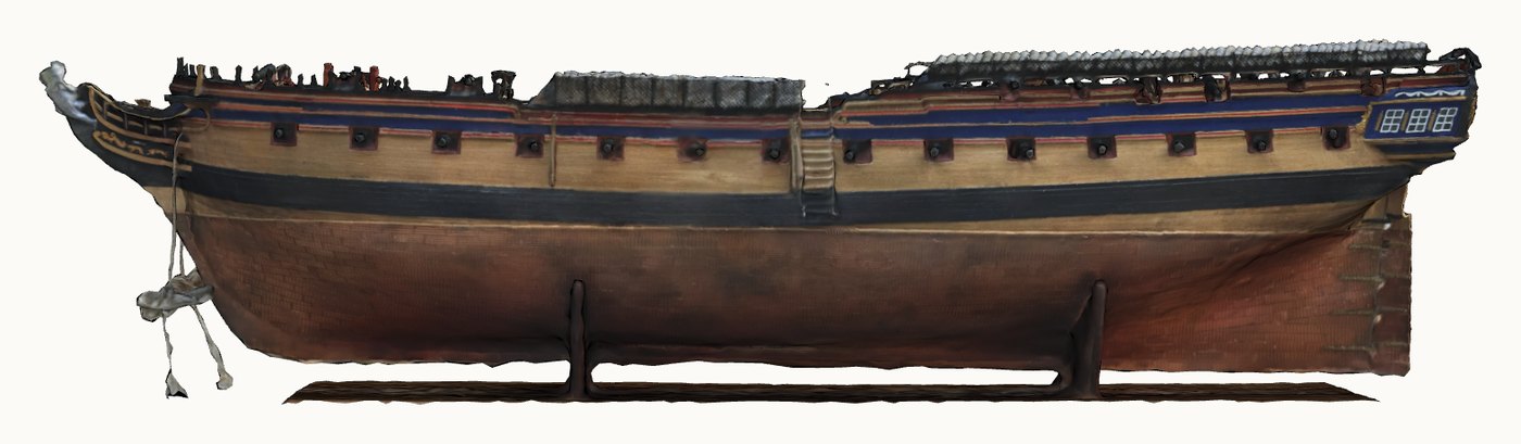 3D scan of the model of HMS Diana, starboard side view