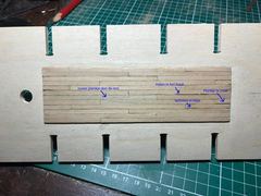 The arrows mark the problems: rough strip, scratches, splinters, strip too narrow