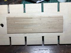 The false deck after repair and sanding