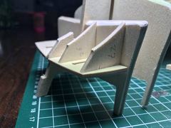 Stern frames 26 and 27 sticking out above the aftermost bulkhead