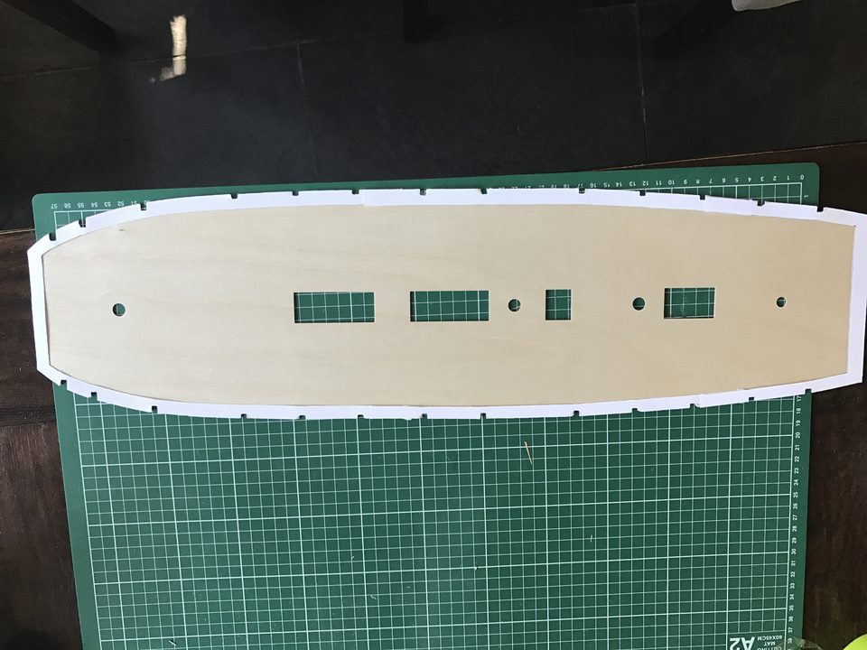 Plotted trial of the margin plank on paper, 10 mm wide
