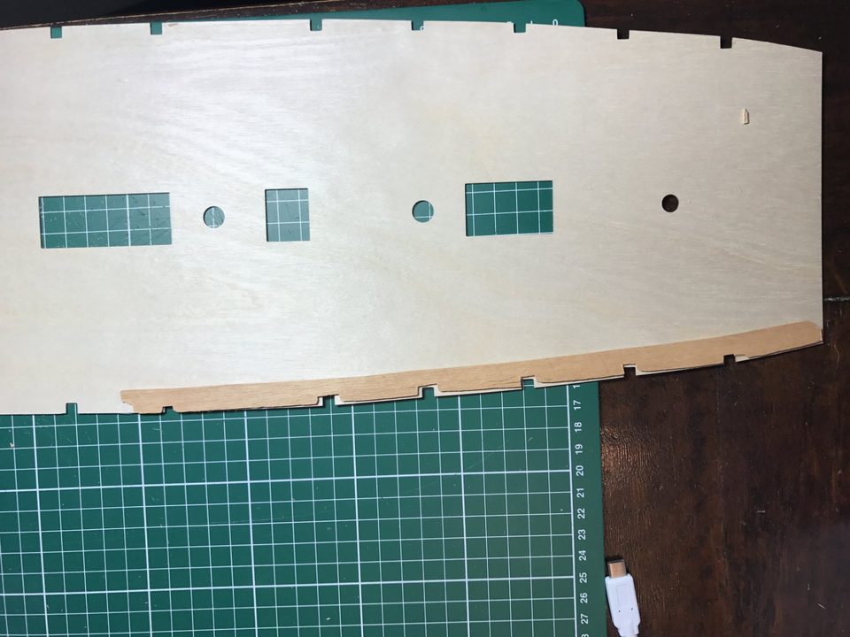 The plotted piece: rounded corners and shifted notches