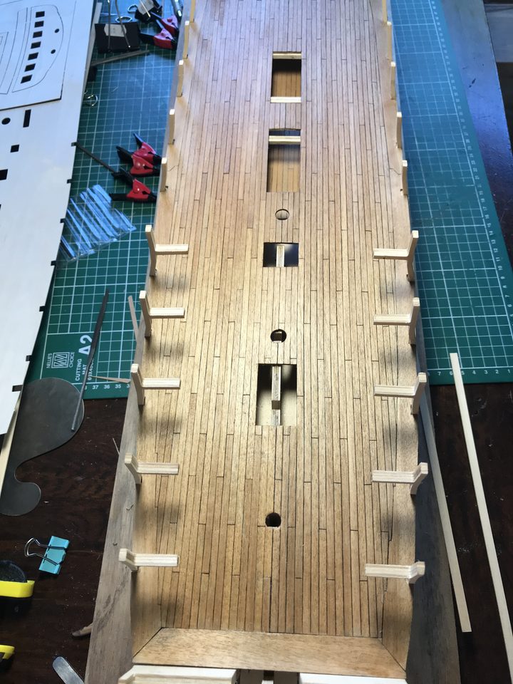 The gun deck after a coat of oil