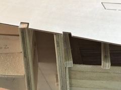 The foremost stern timber is askew