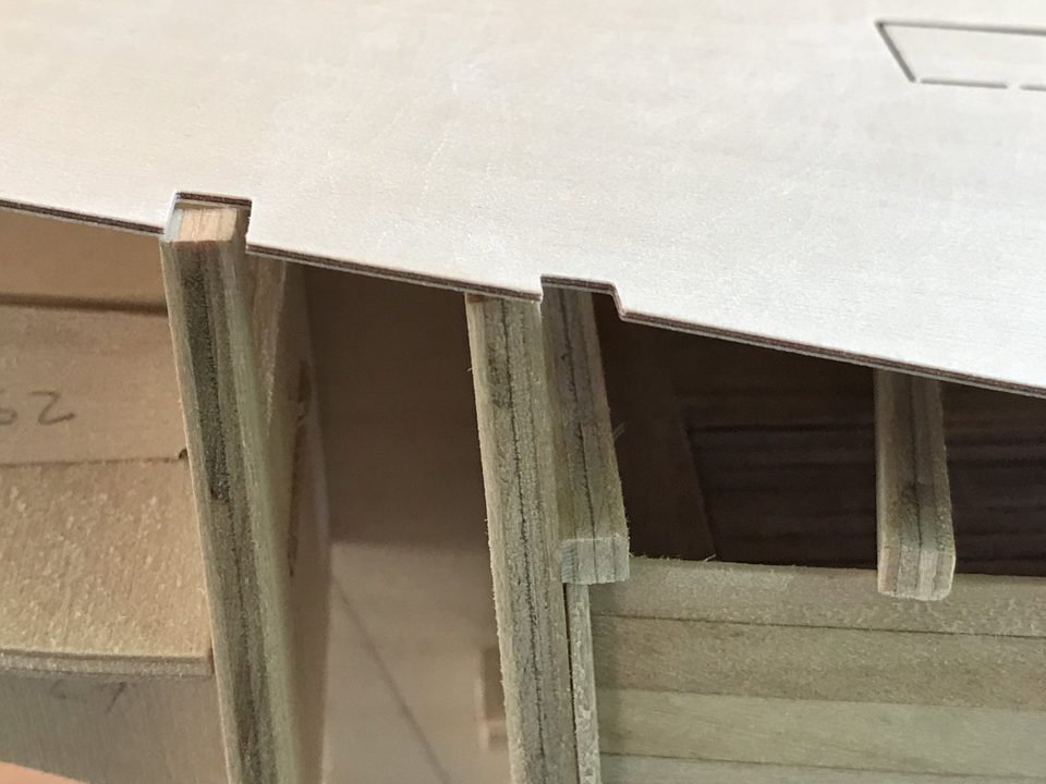 The foremost stern timber is askew