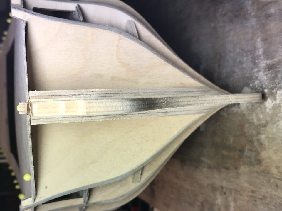 The filler blocks in the bow, from the inside