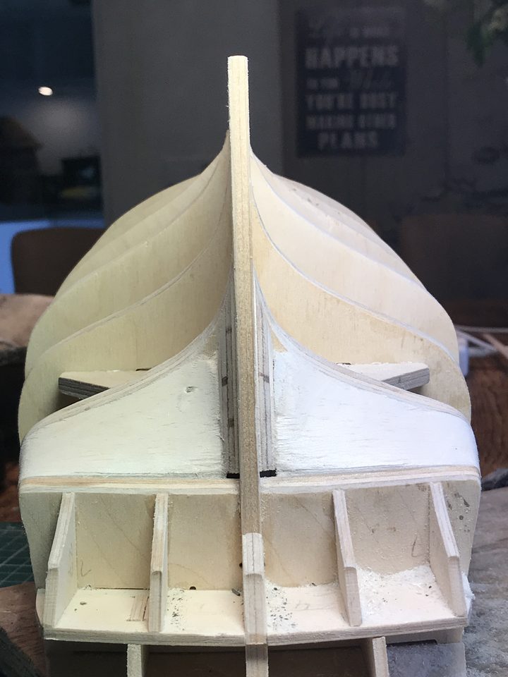 The stern with the filler blocks