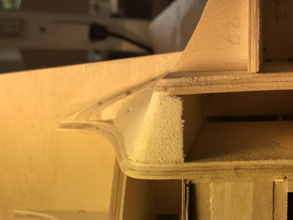 Detail of the transition to the counter