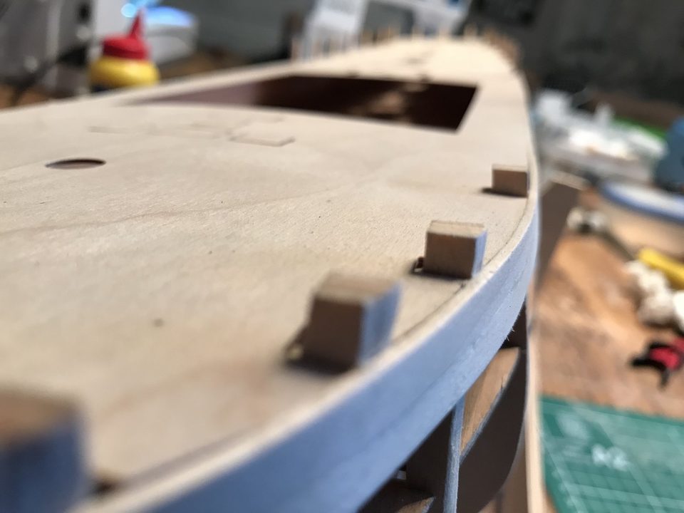 The upper deck meets the top plank