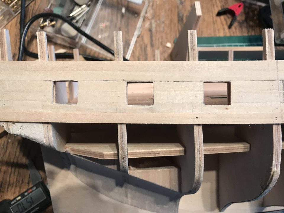 A port after cutting, before final sanding