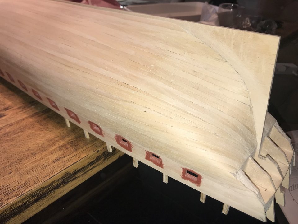 Overview of the sanded hull