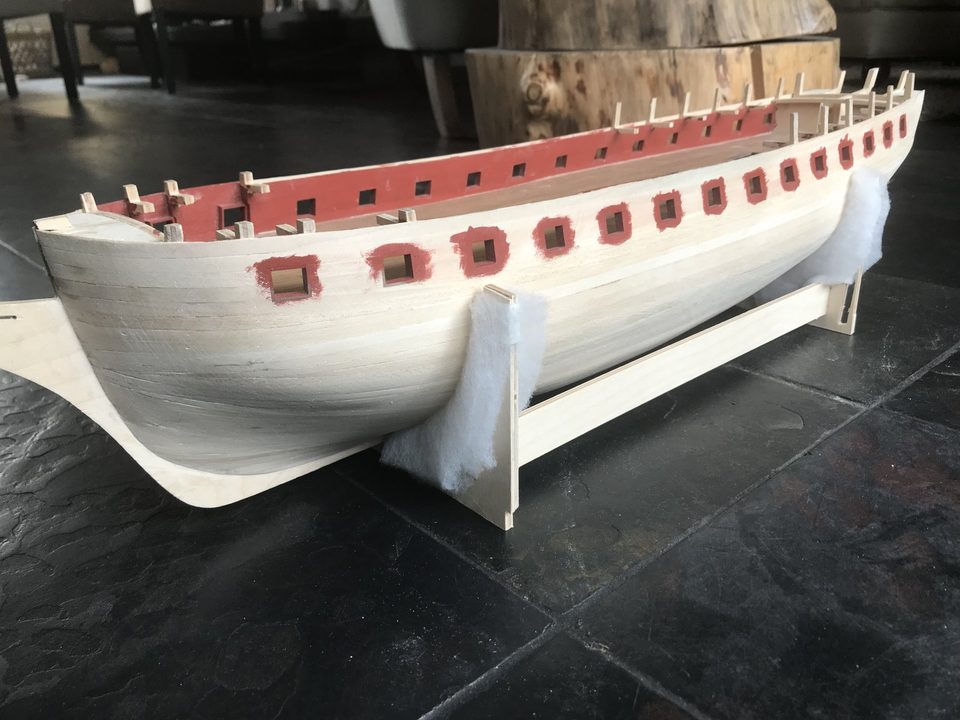 The new cradle made from the bulkhead offcuts