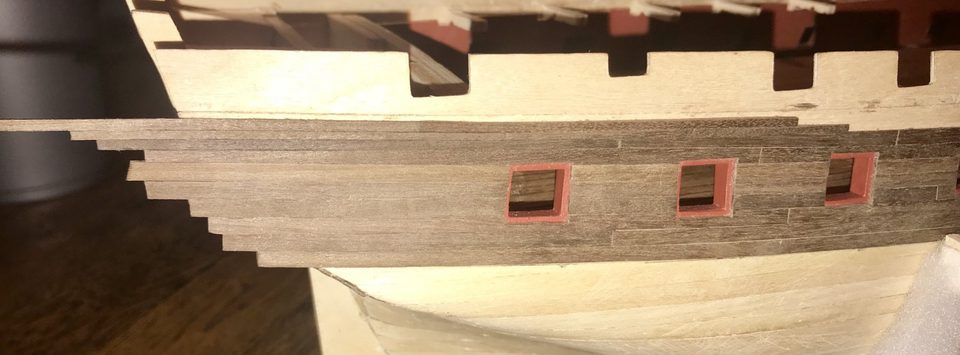 The planks off and relaid, now tapered