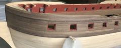 The stern on the port side