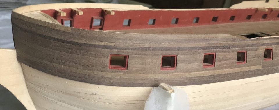 The stern on the port side