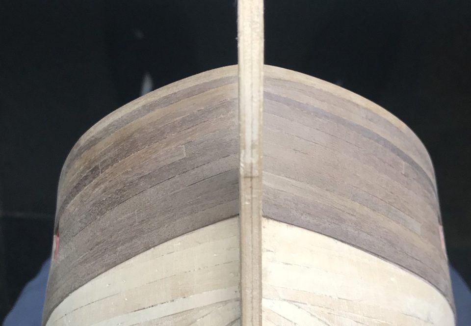 The bow, where the gaps still need filling