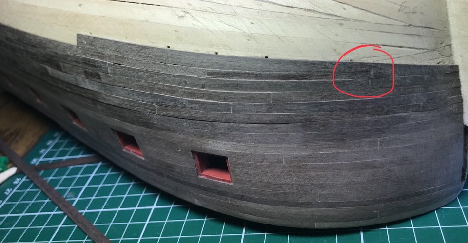 My own drop plank, marked in red