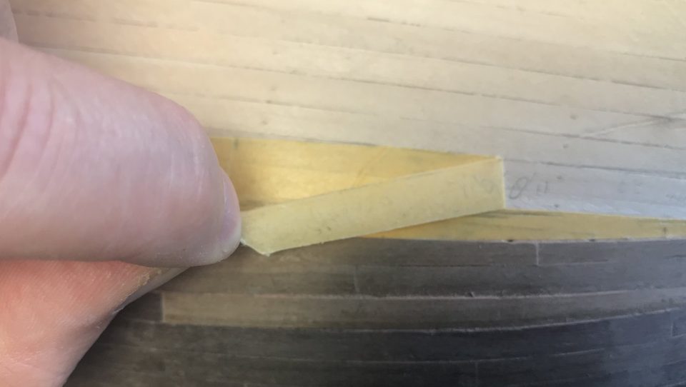 Step 6: the upper part of the tape removed