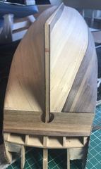 The sternpost, all planks tapered