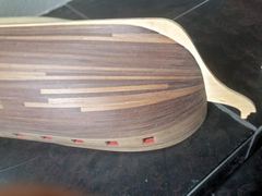 The underwater hull from the side