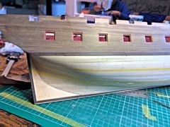 The stealer at the sternpost on the starboard side