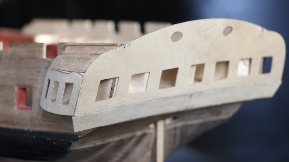 The transom glued