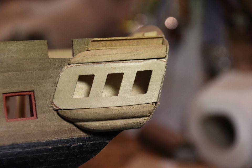 The underside sanded in two tiers