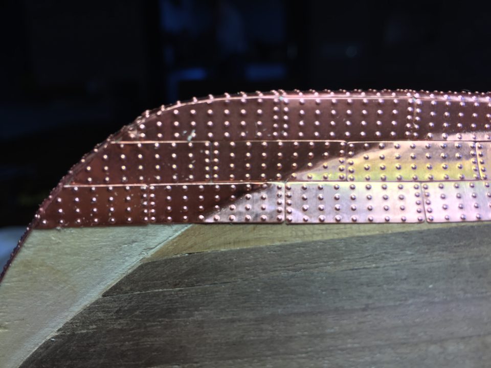 The third row lies about a millimetre out of line with the first: the result of the gaps in the first row.