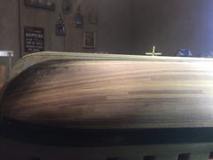 The strip of wood that deepens the keel, still loose in place