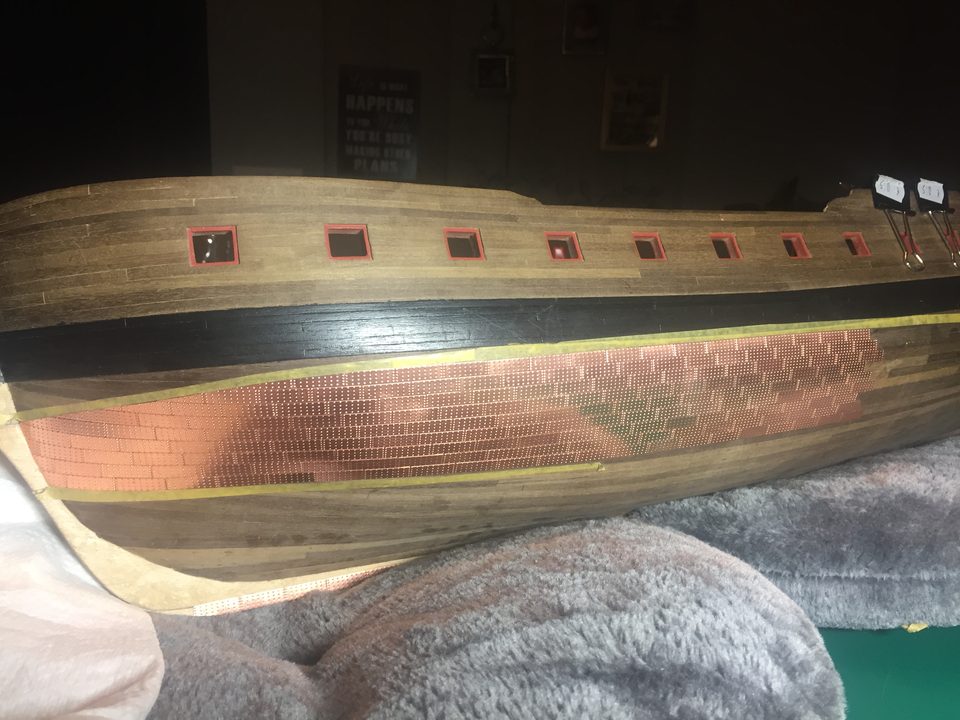 The first nine rows below the waterline