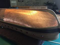 The bow coppered, apart from a small section at the keel