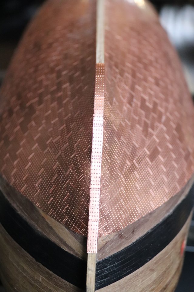 The hull in copper, from another angle