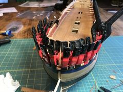 The same moulding seen from above; the curve was put in beforehand