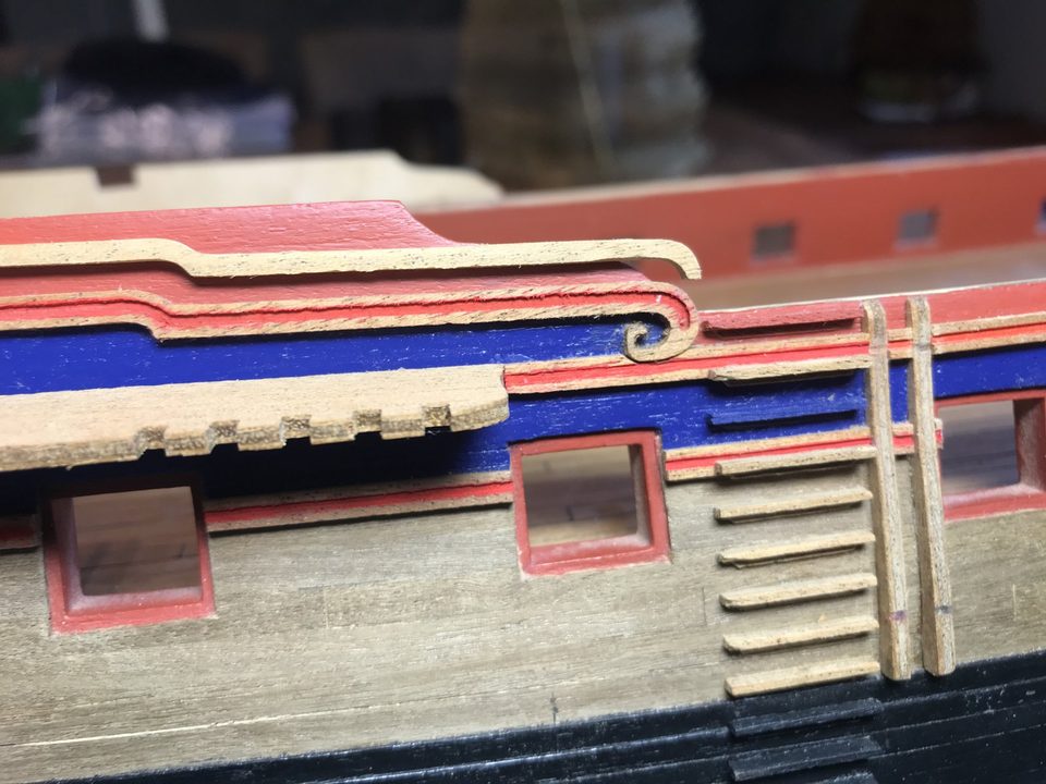 Following the lower curve: the moulding sticks out a long way