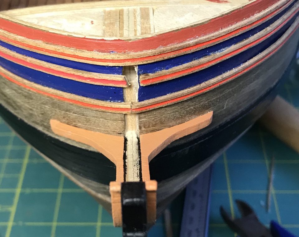 From the front: the first part against the stem