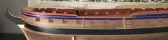 The hull with the new strip above the copper: no colour difference any more
