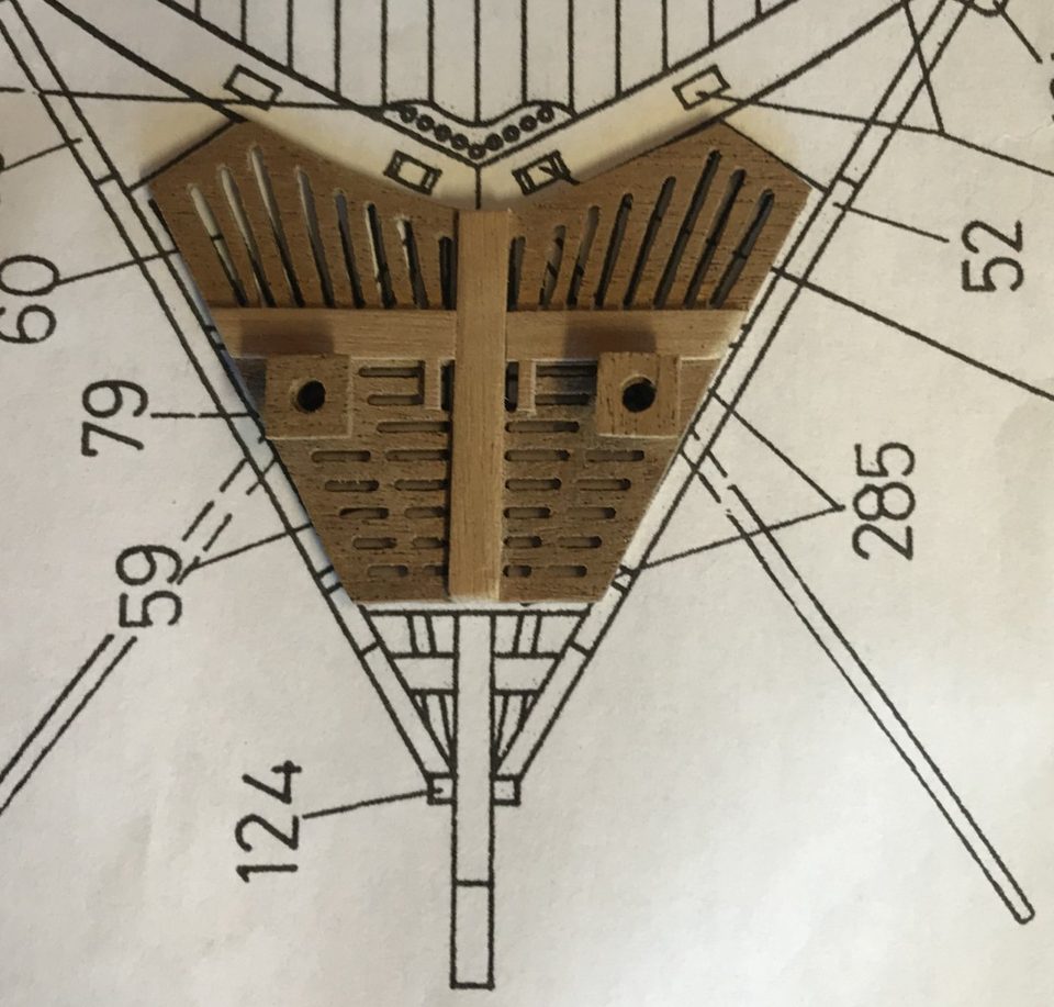 The grating on the drawing: here the lines of the bumkins run across the holes for the seats of ease.