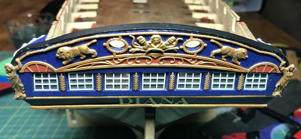 The stern with the new taffrail