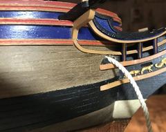 The hawse holes, now at gun deck level
