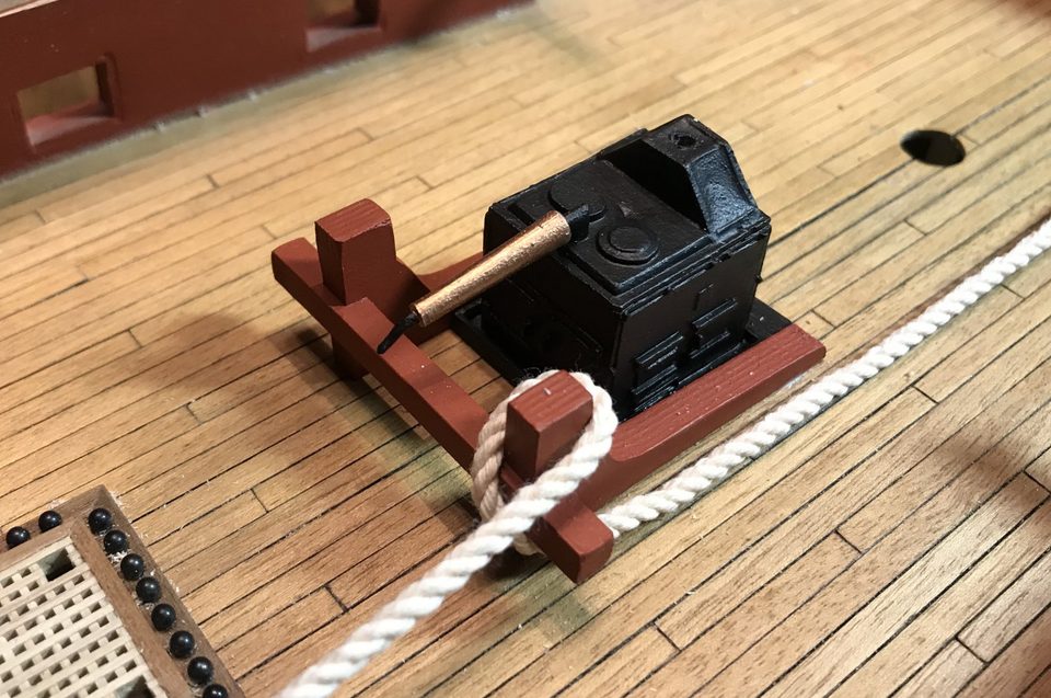 The stove and the bitts on the gun deck