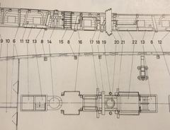 Drawing from The Anatomy of the Ship: the posts stand right next to the capstan