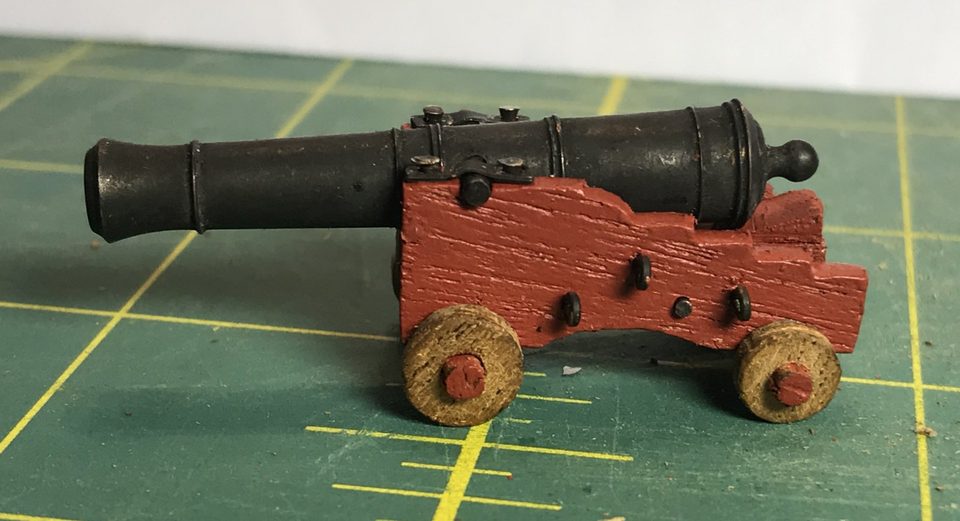 The first complete gun on a still unpainted gun carriage