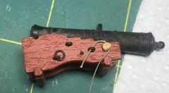 New 0.3 mm rope and a 2.3 mm block on a gun carriage