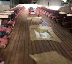 The guns on the starboard side