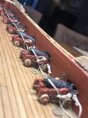 Rigged guns seen along the bulwark