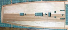 The upper deck after a day of laying planks