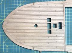 The fully planked upper deck, scraped twice