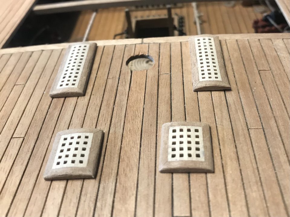 The finished gratings for the upper deck