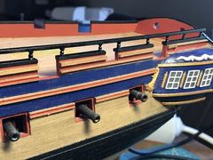 The first rail aft on the stanchions