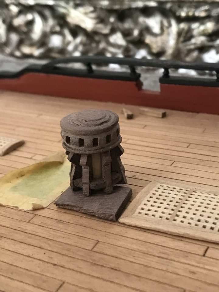 Attempt two, in walnut, in place on the upper deck
